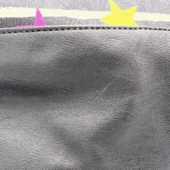 Luv Betsey by Betsey Johnson Satchel Star Print Striped Black White Pink Charm - Picture 11 of 16
